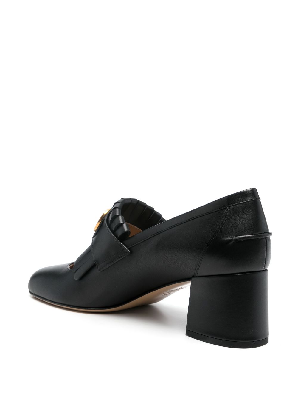 Valentino Garavani Vlogo Signature Calfskin Loafers With Fringes 55mm