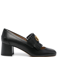 Valentino Garavani Vlogo Signature Calfskin Loafers With Fringes 55mm