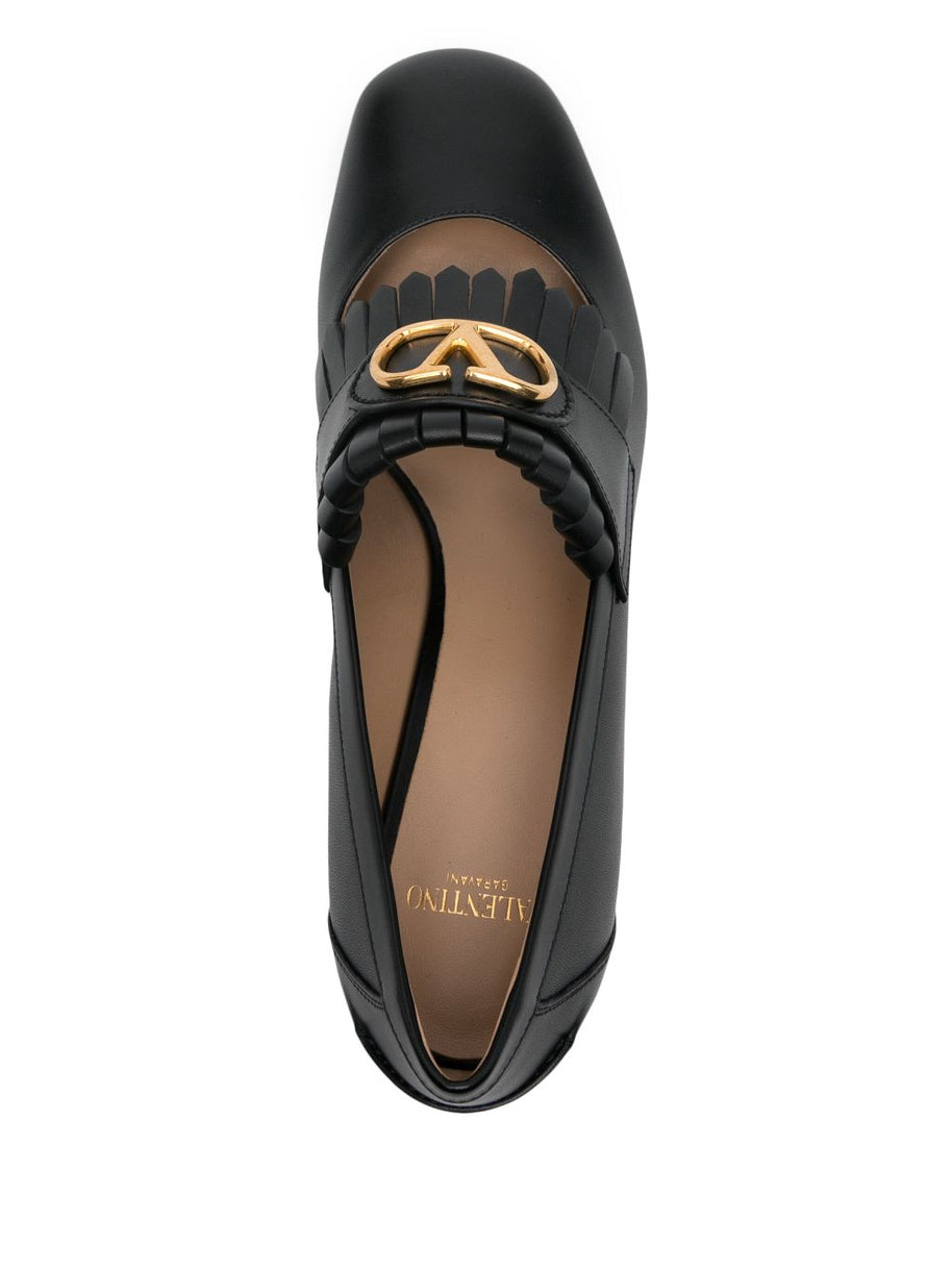 Valentino Garavani Vlogo Signature Calfskin Loafers With Fringes 55mm