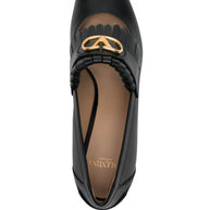 Valentino Garavani Vlogo Signature Calfskin Loafers With Fringes 55mm