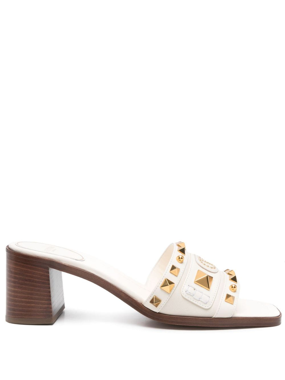 Valentino Garavani Plaster Caster Leather Mules - Ivory