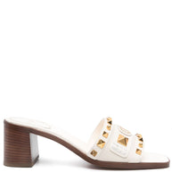 Valentino Garavani Plaster Caster Leather Mules - Ivory