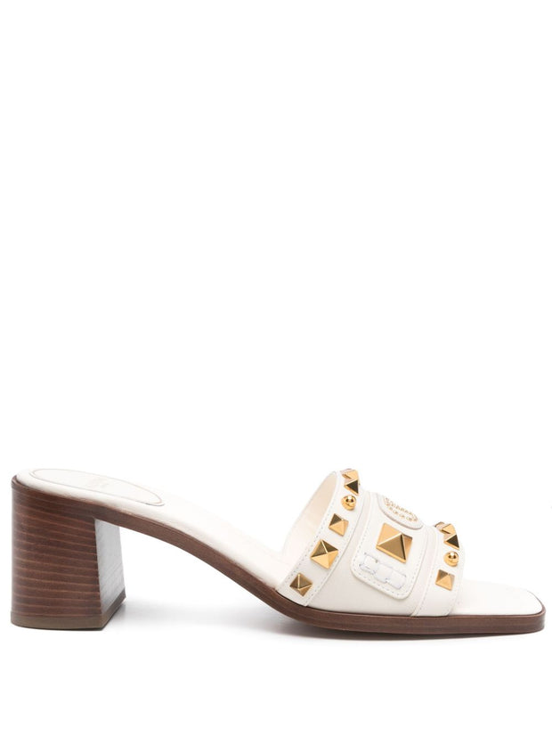 Valentino Garavani Plaster Caster Leather Mules - Ivory