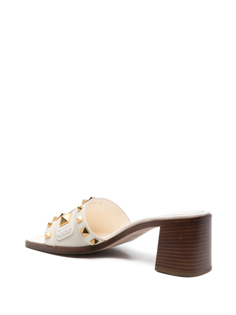 Valentino Garavani Plaster Caster Leather Mules - Ivory