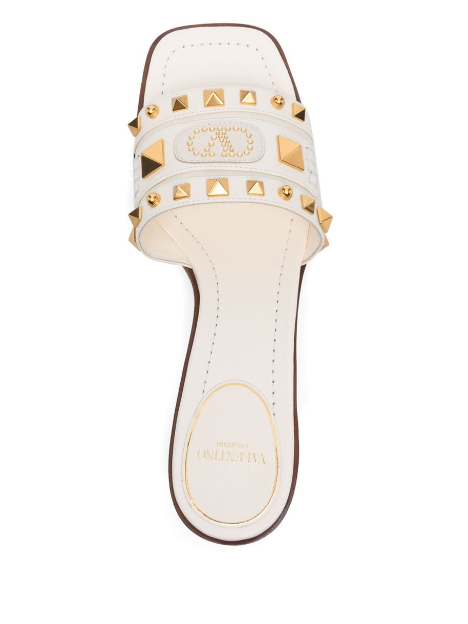 Valentino Garavani Plaster Caster Leather Mules - Ivory