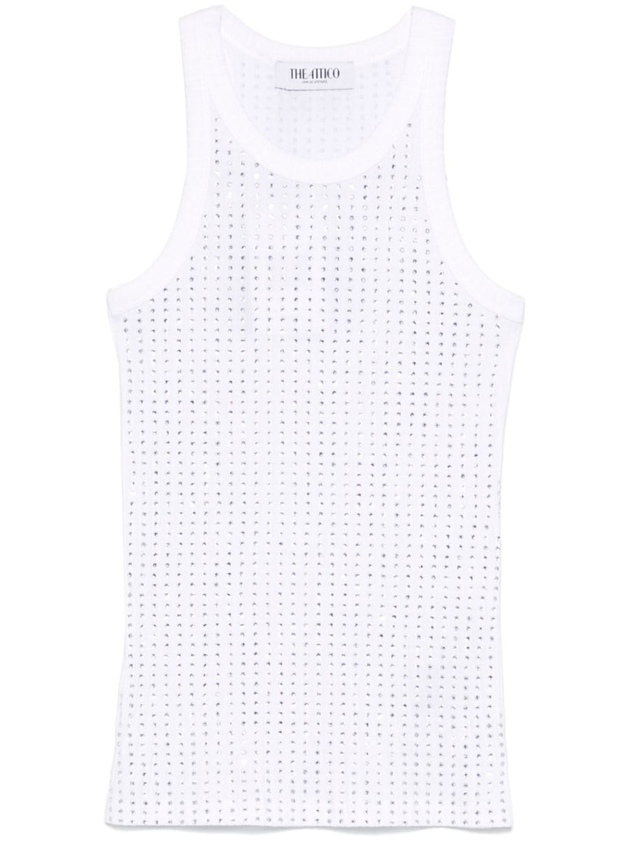 The Attico Embellished Tank Top - White