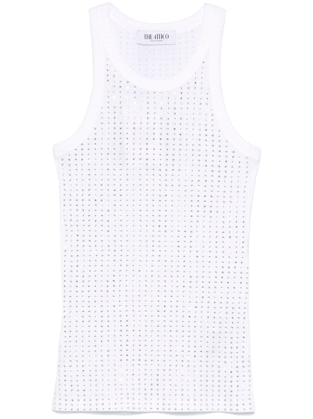The Attico Embellished Tank Top - White