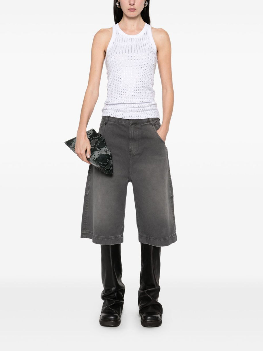 The Attico Embellished Tank Top - White