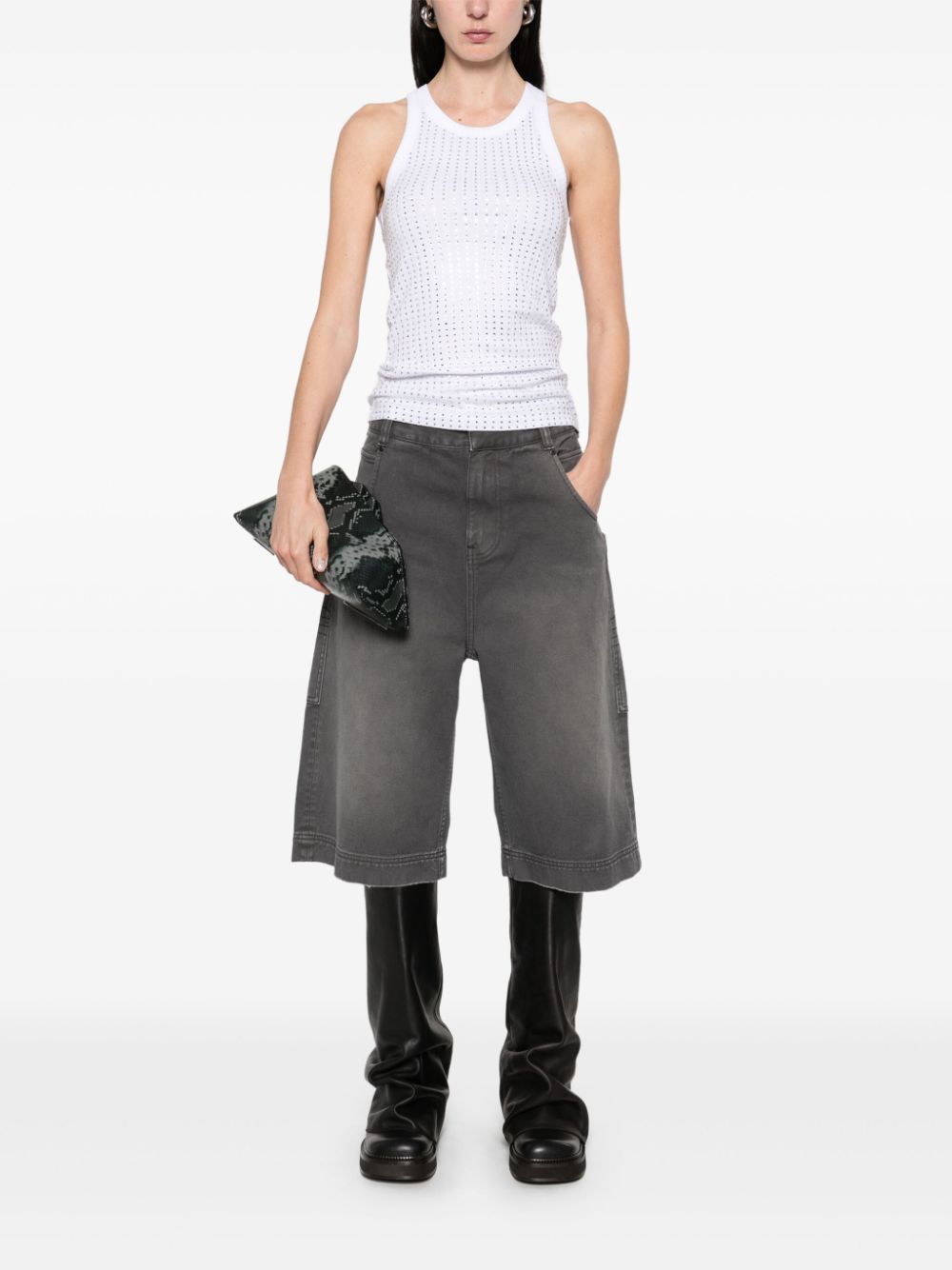 The Attico Embellished Tank Top - White
