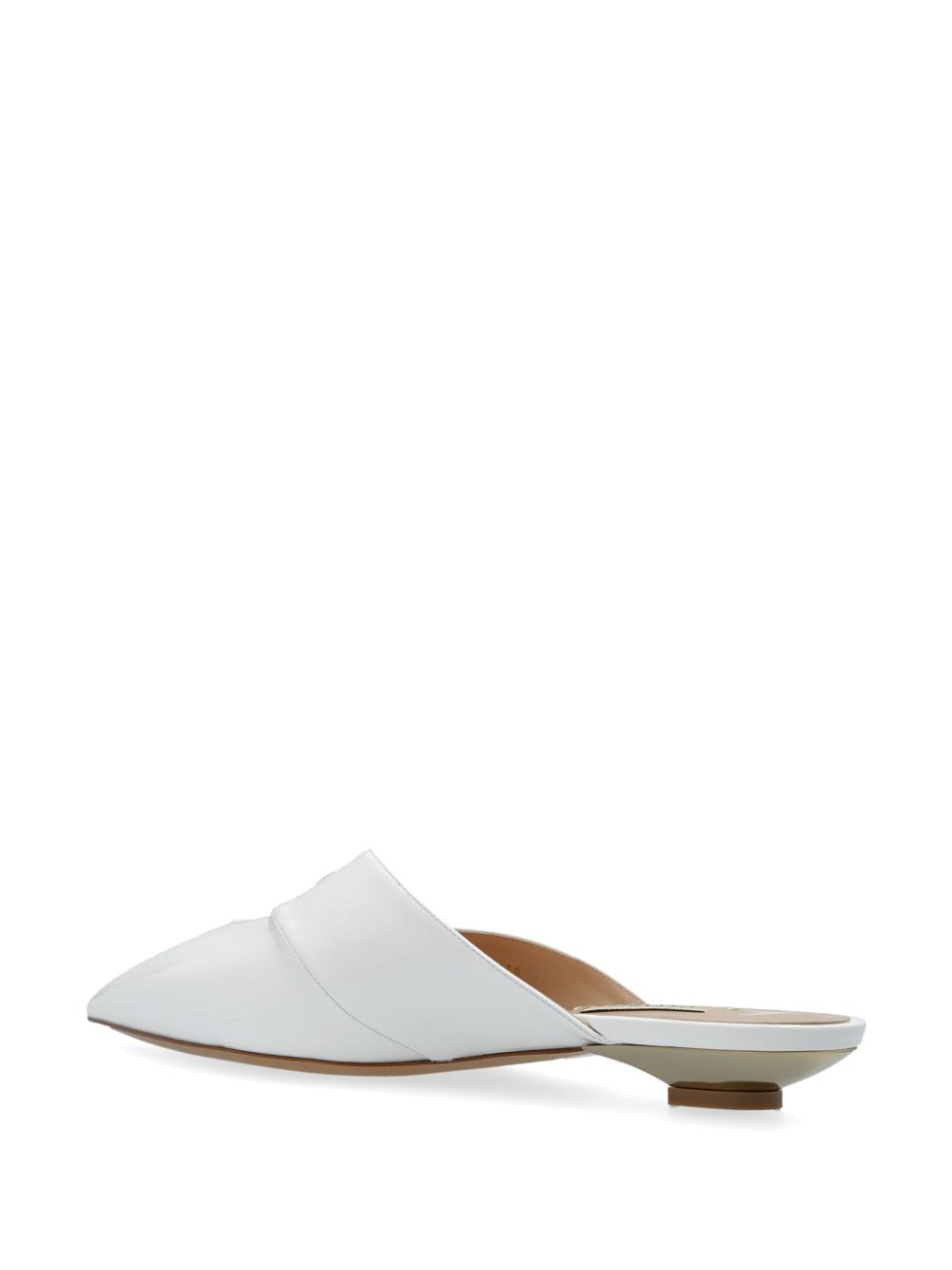 Casadei White Mules With Pearl Detail