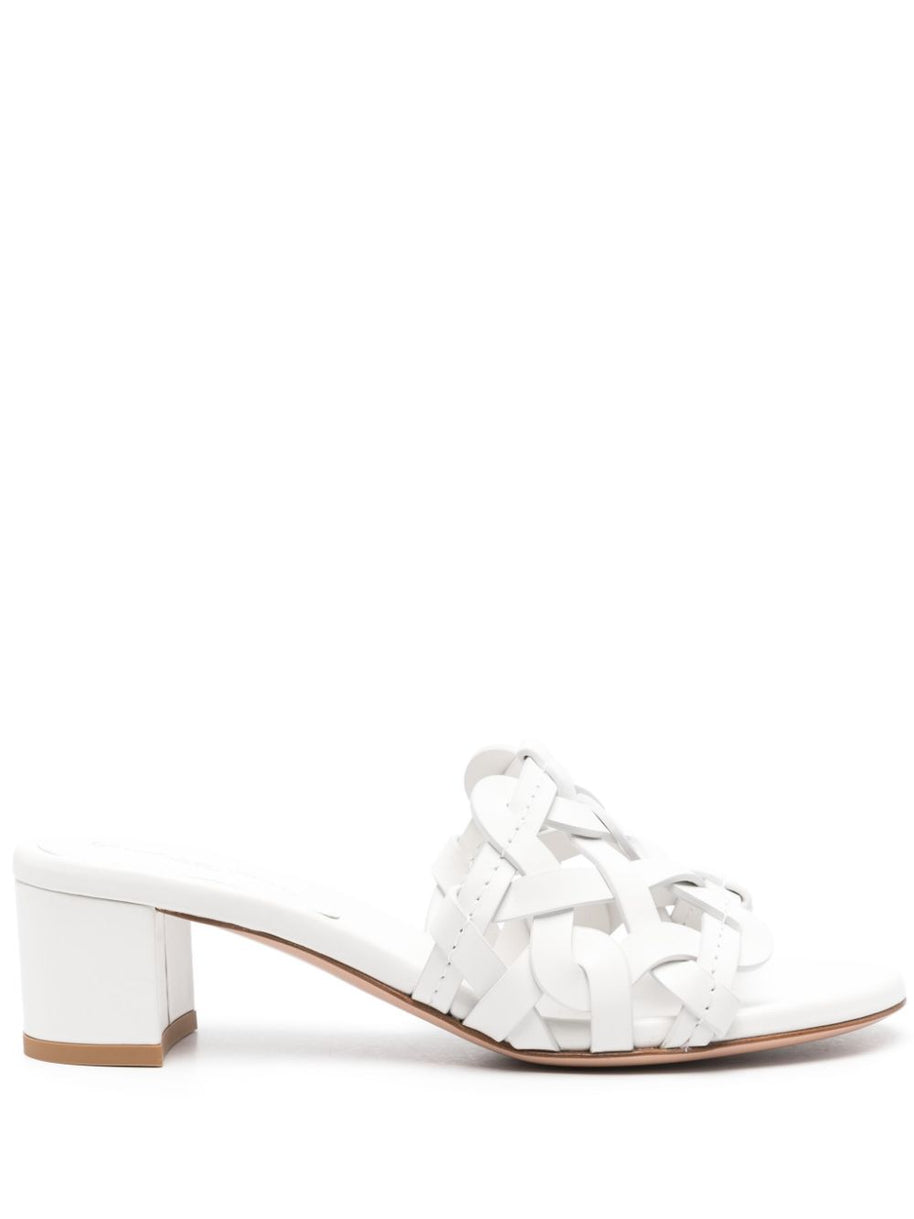 Gianvito Rossi Leather Sandals In White