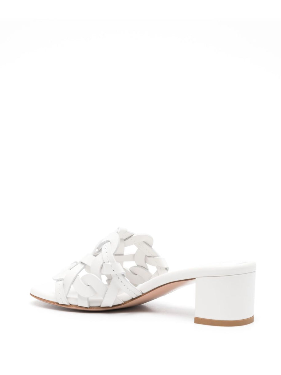 Gianvito Rossi Leather Sandals In White