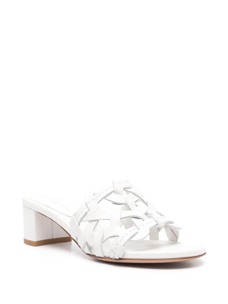 Gianvito Rossi Leather Sandals In White
