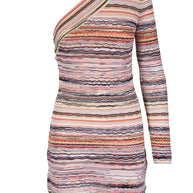 Missoni Wavy Pattern One-shoulder Mini-dress