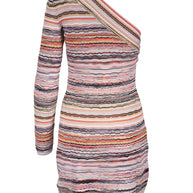 Missoni Wavy Pattern One-shoulder Mini-dress