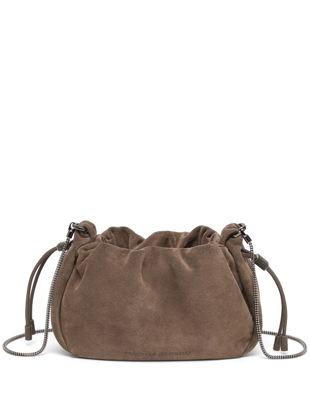 Brunello Cucinelli Soft Suede Shoulder Bag Brown