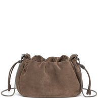 Brunello Cucinelli Soft Suede Shoulder Bag In Brown