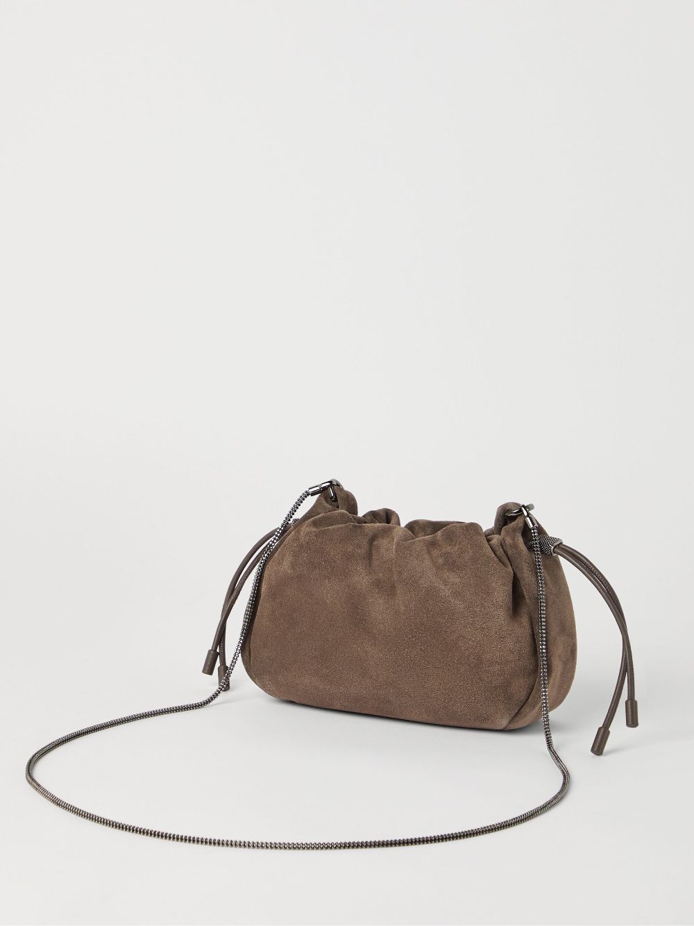 Brunello Cucinelli Soft Suede Shoulder Bag Brown