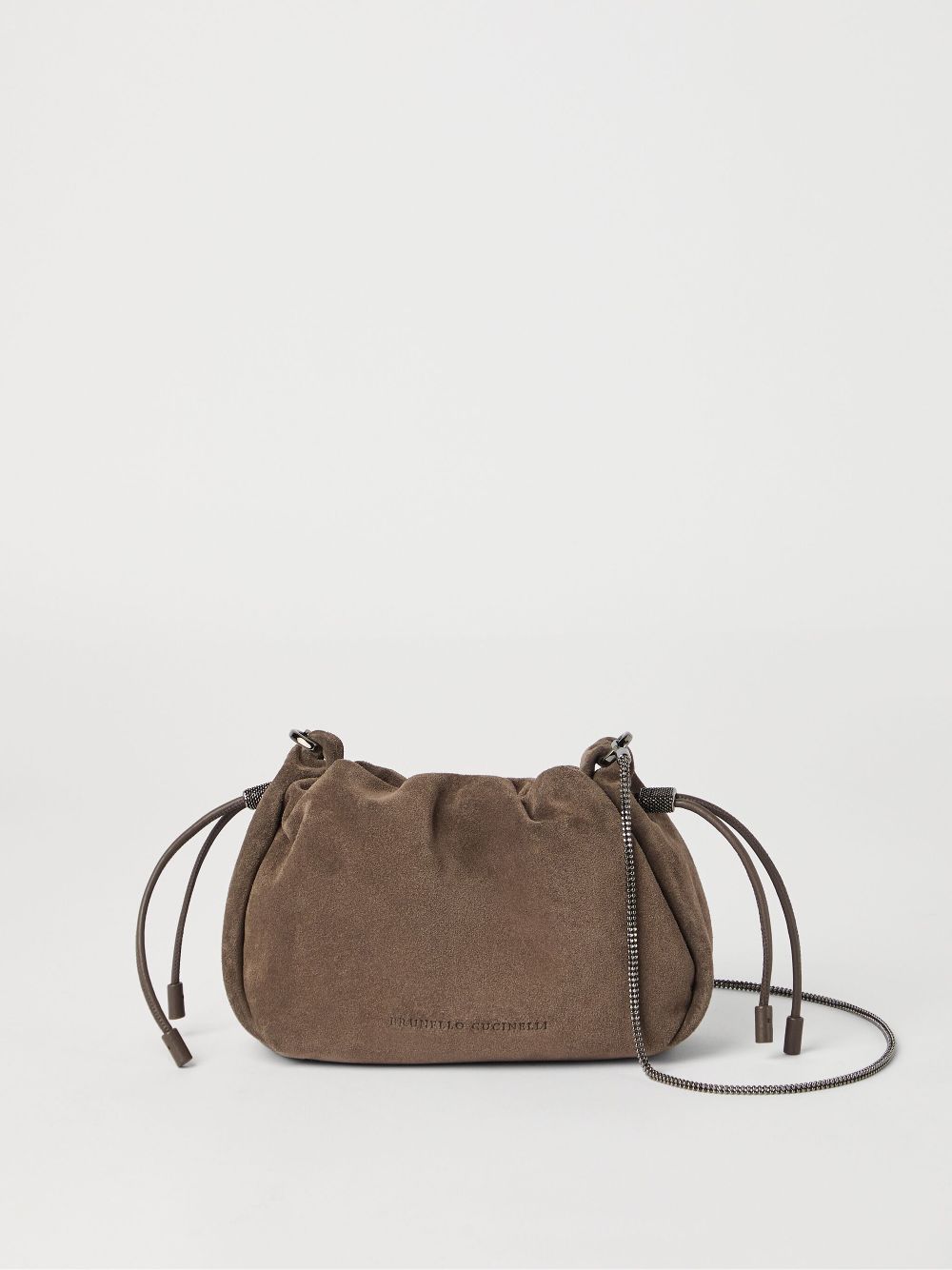 Brunello Cucinelli Soft Suede Shoulder Bag Brown