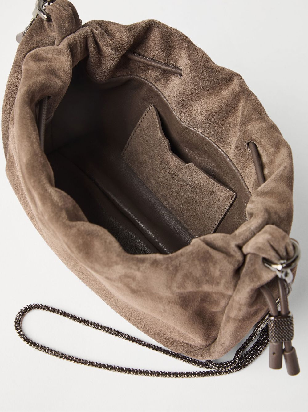 Brunello Cucinelli Soft Suede Shoulder Bag Brown