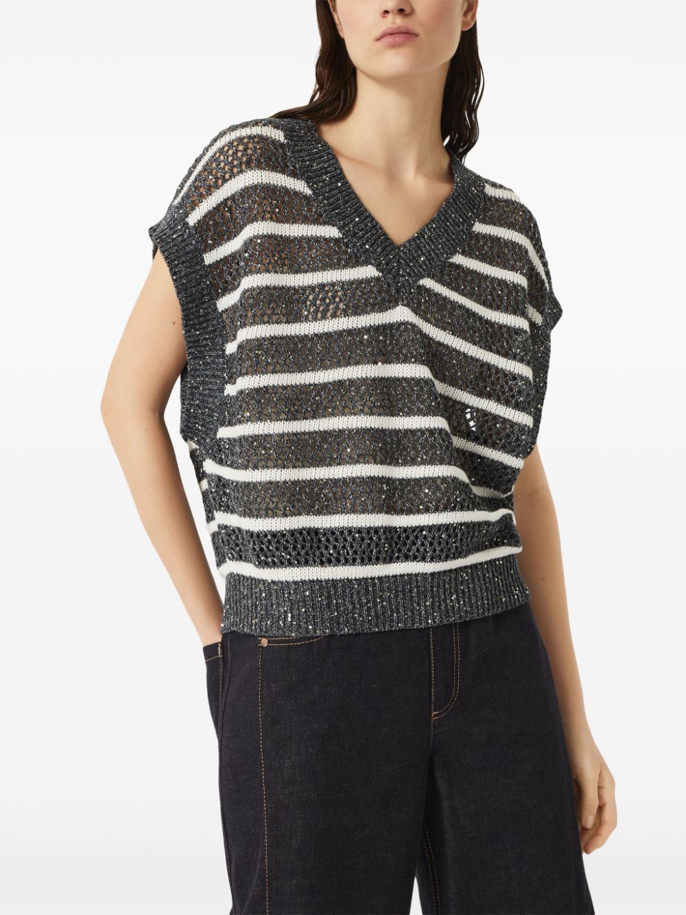 Brunello Cucinelli Open Knit Sweater