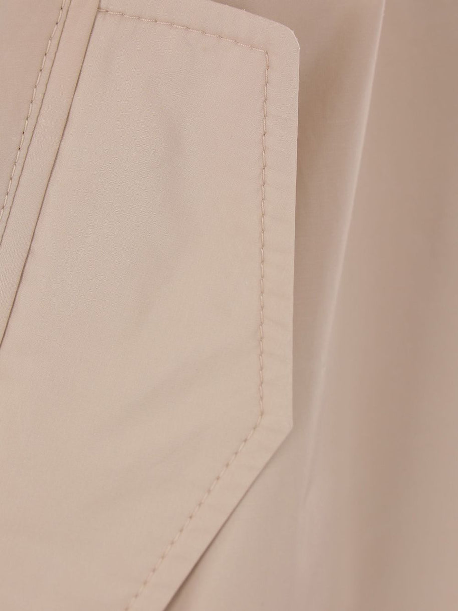 Brunello Cucinelli Hooded Double Breasted Coat In Beige