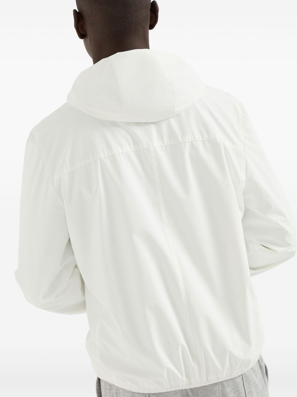 Brunello Cucinelli Nylon Hooded Jacket White