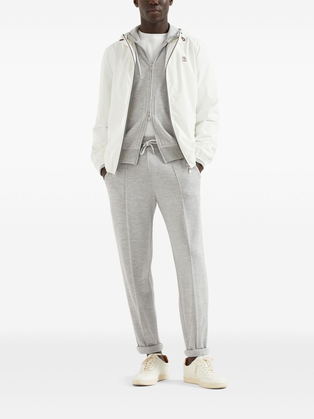 Brunello Cucinelli Nylon Hooded Jacket White