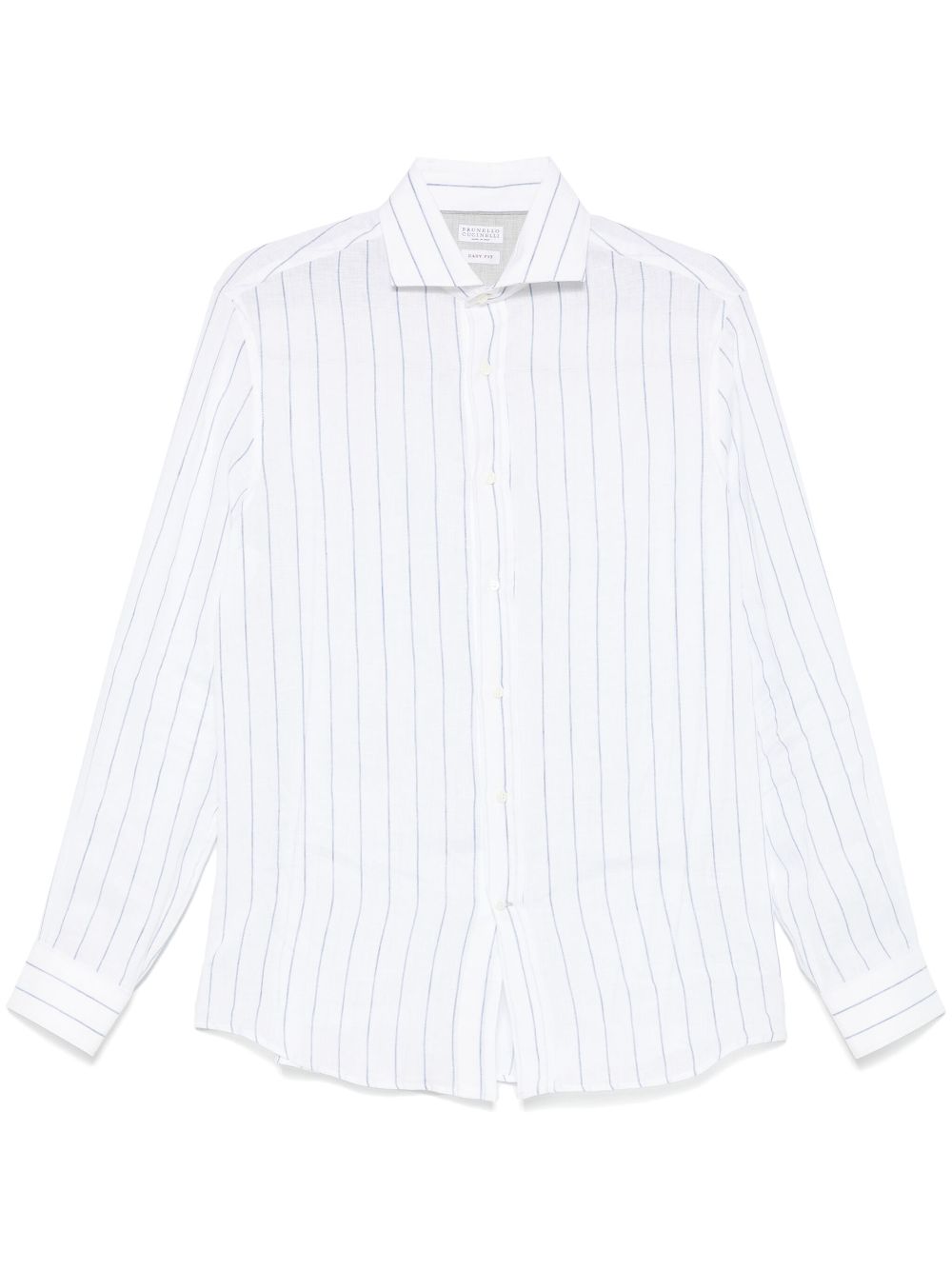 Brunello Cucinelli Striped Linen Shirt White