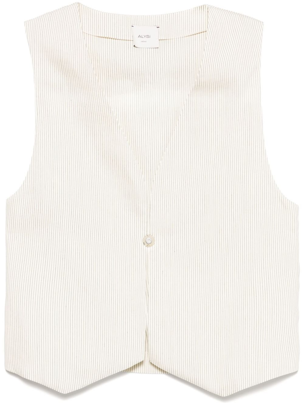 Alysi Striped Vest In White