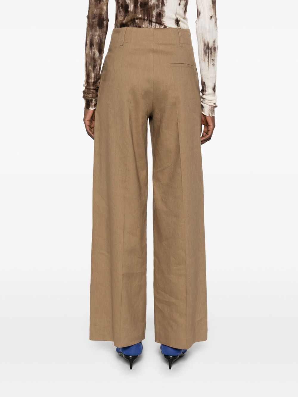 Alysi Linen Trousers In Brown