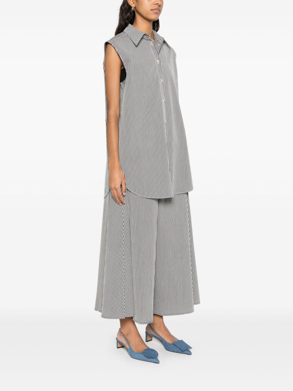 Alysi Sleeveless Striped Shirt In Blue