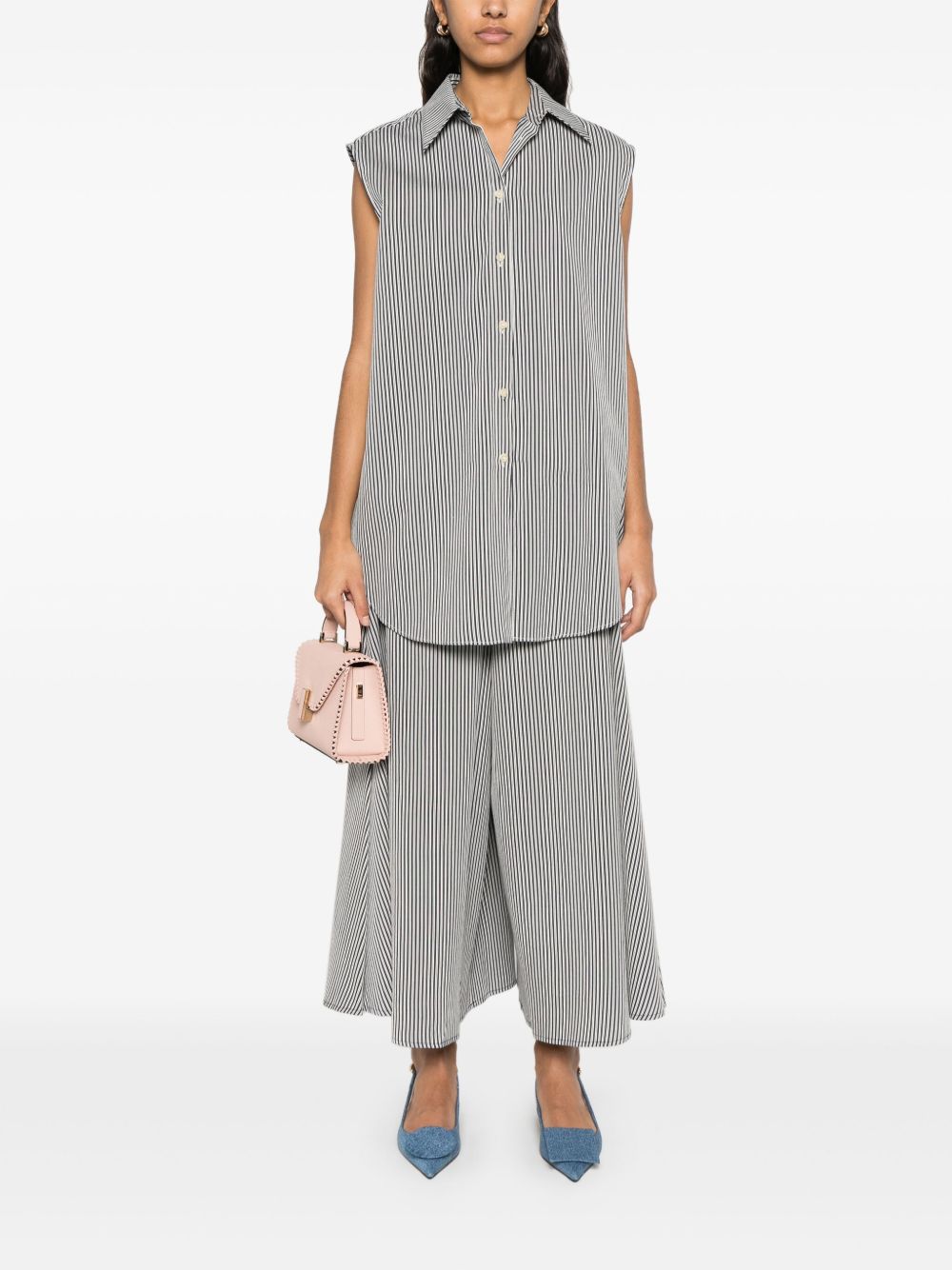 Alysi Sleeveless Striped Shirt In Blue