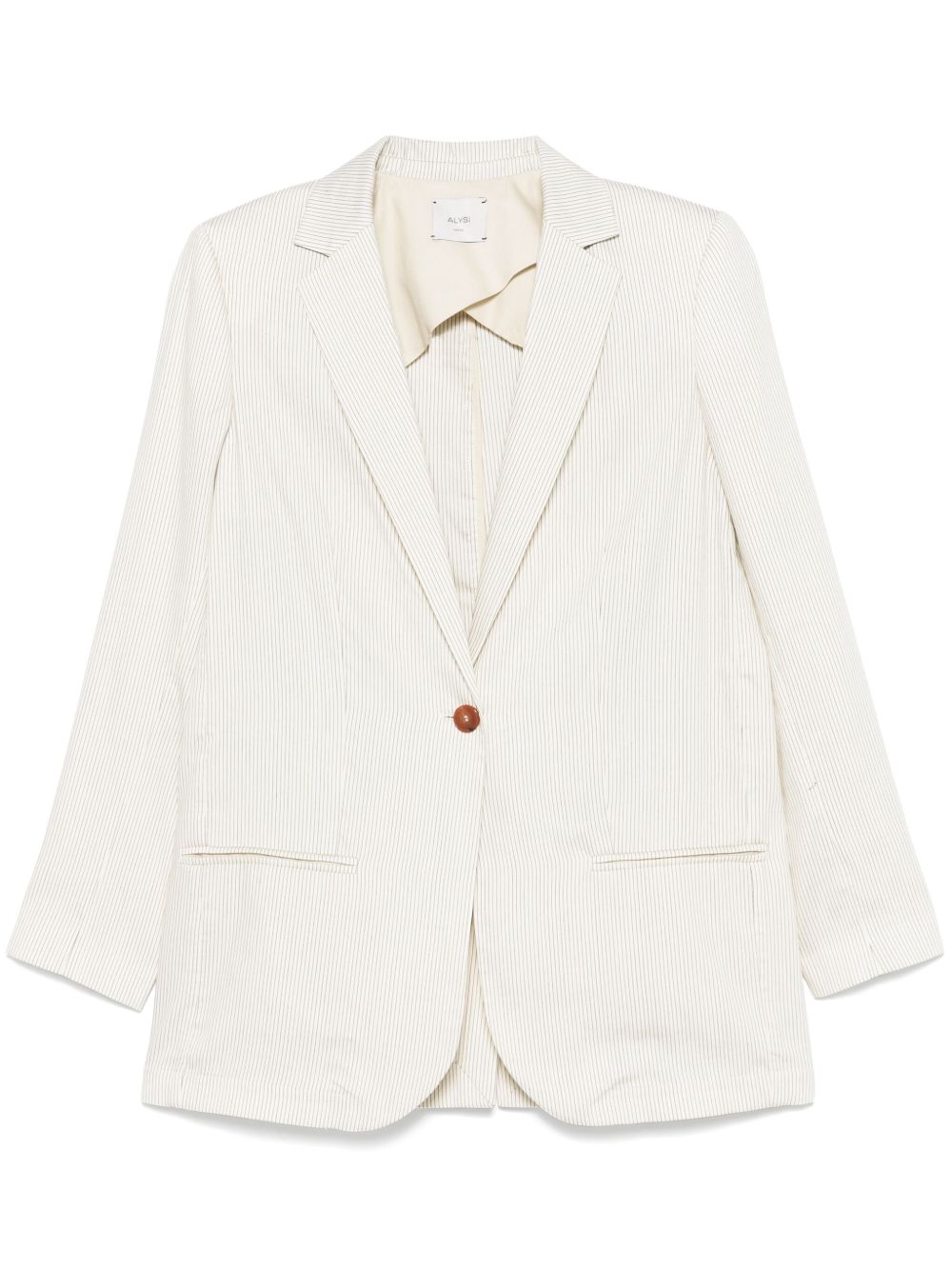 Alysi Striped Single Breasted Jacket White