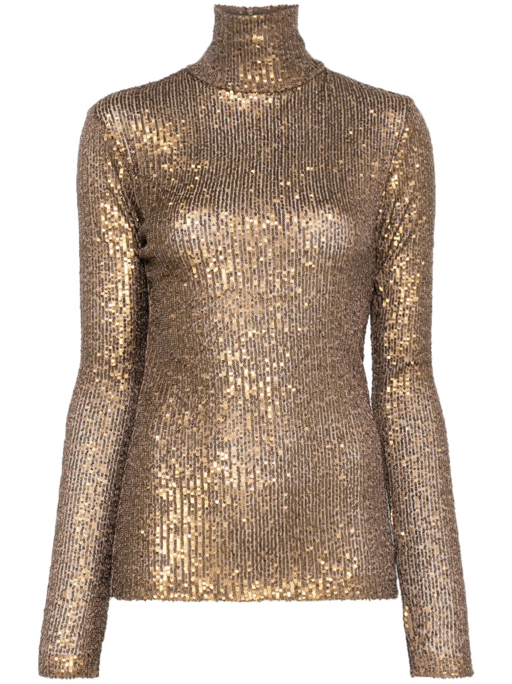 Norma Kamali Sequin Embellished Top Brown