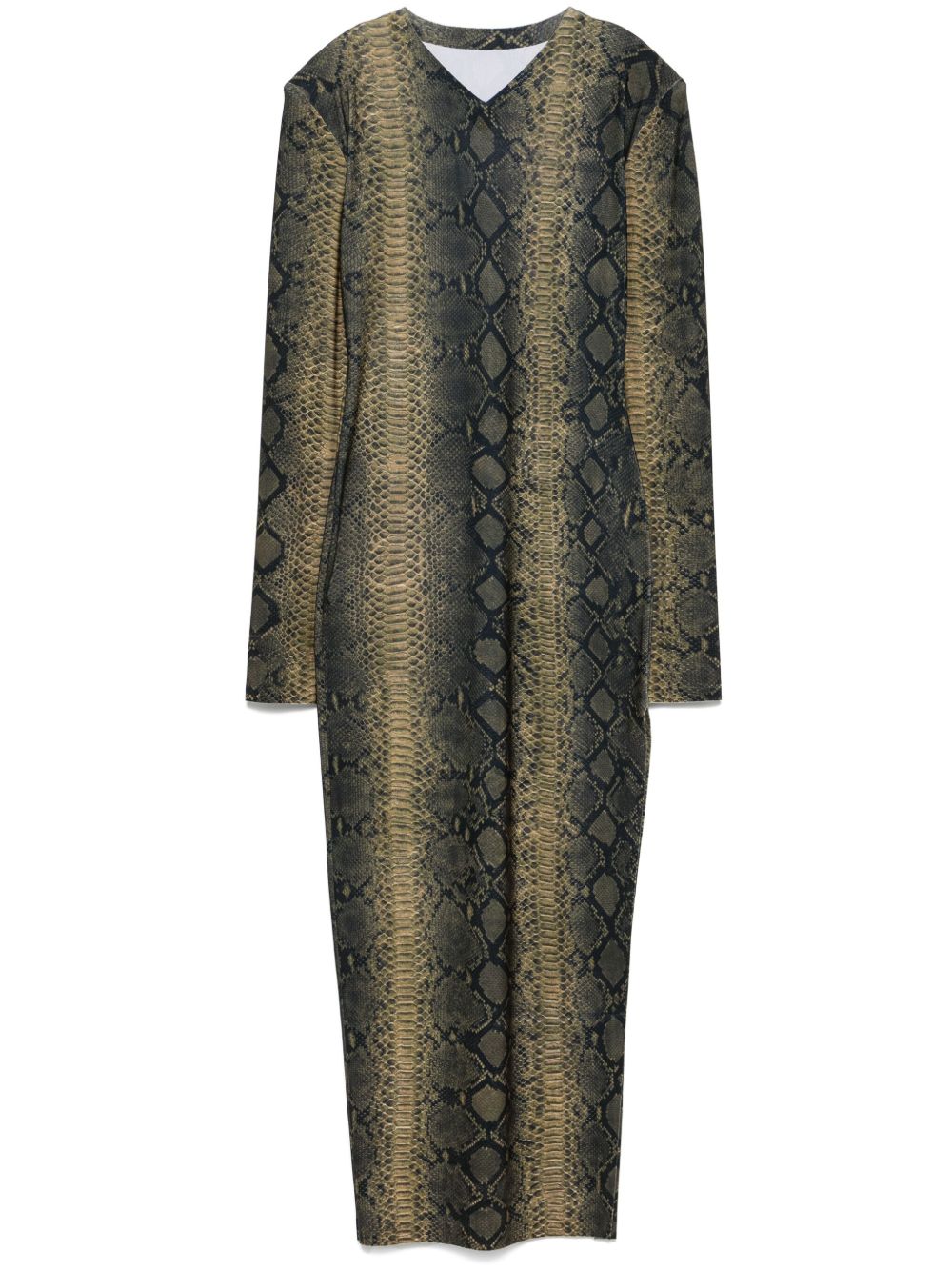 Norma Kamali Python Print Long Dress In MultiColour