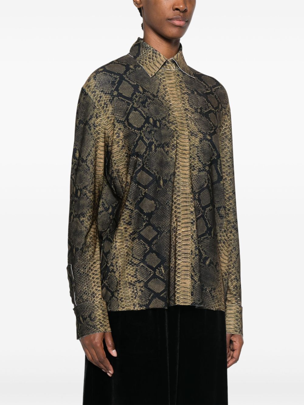 Norma Kamali Python Print Shirt MultiColour