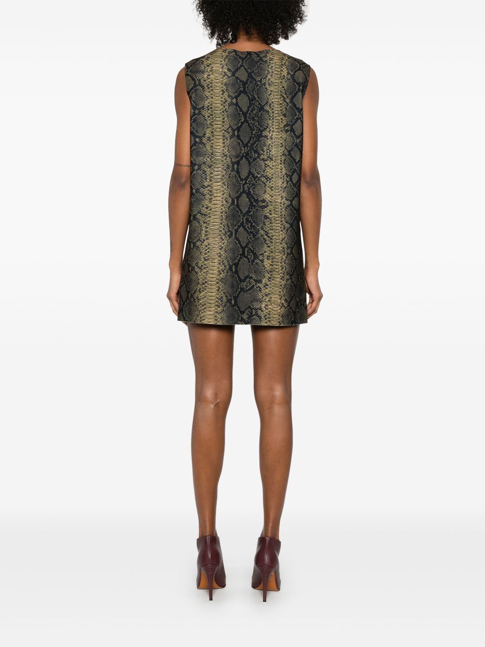 Norma Kamali Python Print Mini Dress MultiColour