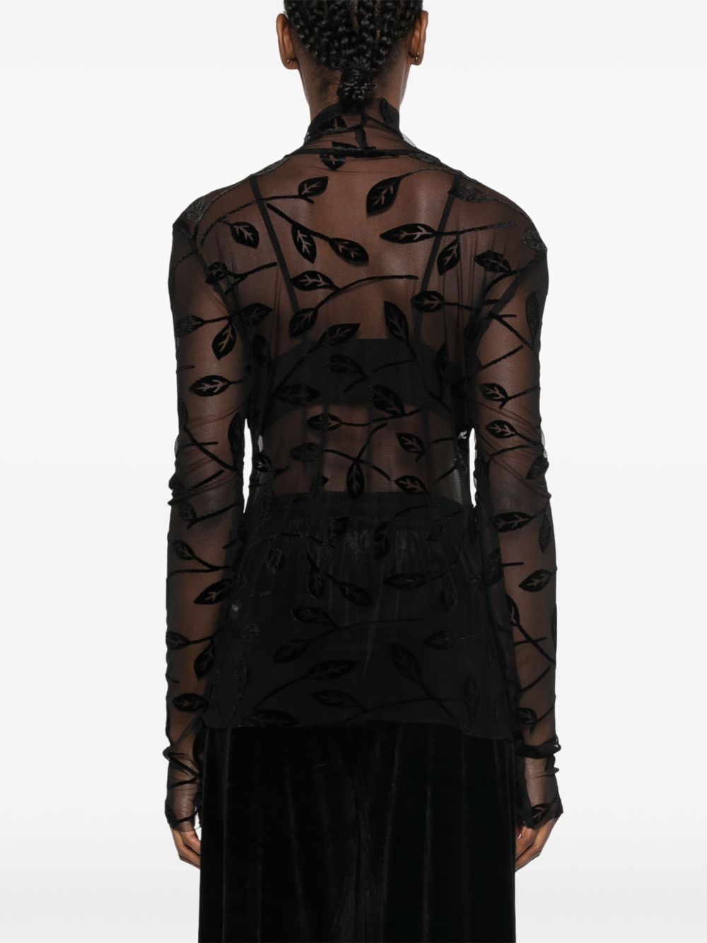 Norma Kamali Semi Sheer Top In Black