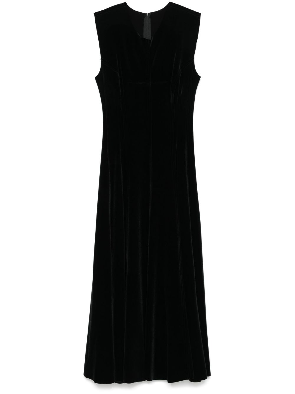 Norma Kamali Stretch Velvet Sleeveless Midi Dress Black