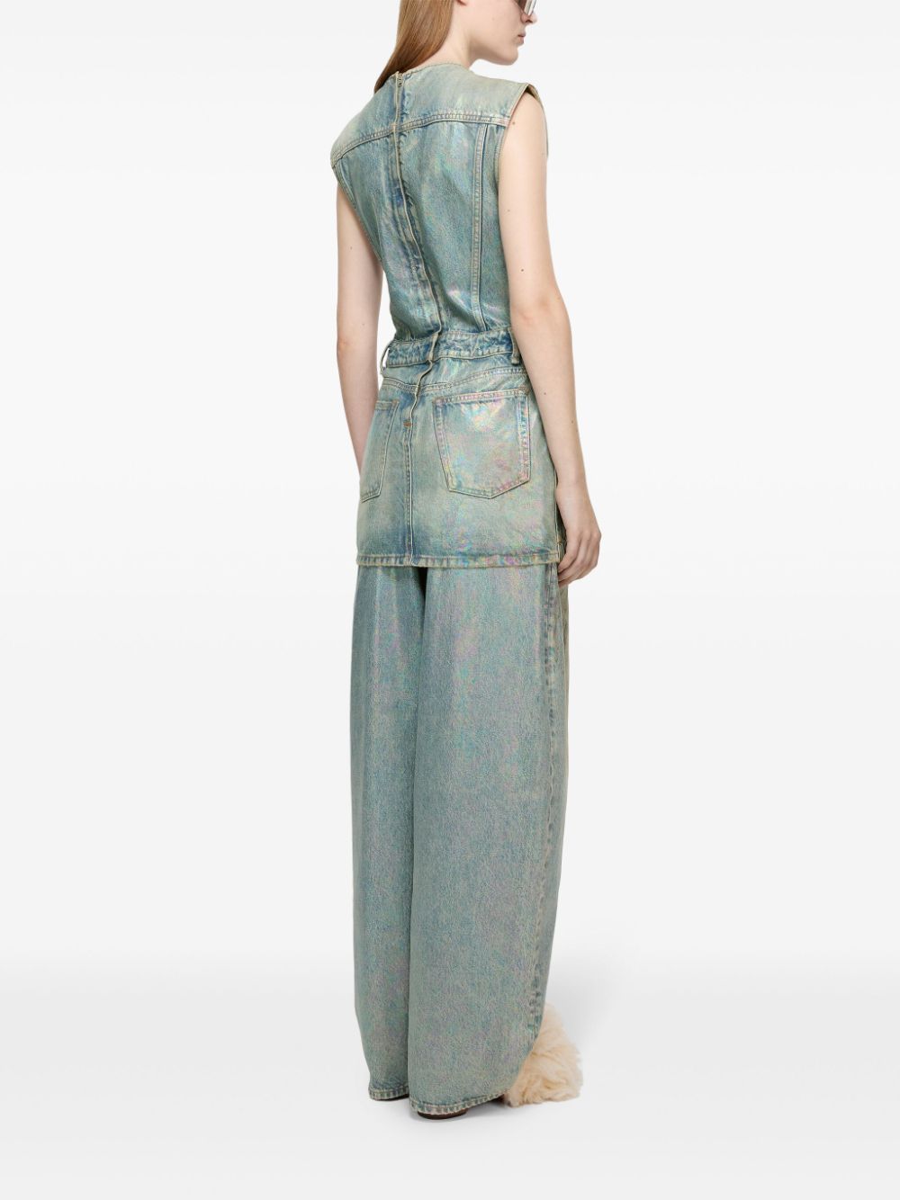 Acne Studios Coated Denim Dress Blue