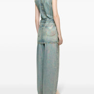 Acne Studios Coated Denim Dress Blue