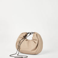 Brunello Cucinelli Soft Leather Shoulder Bag In Beige