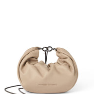Brunello Cucinelli Soft Leather Shoulder Bag In Beige