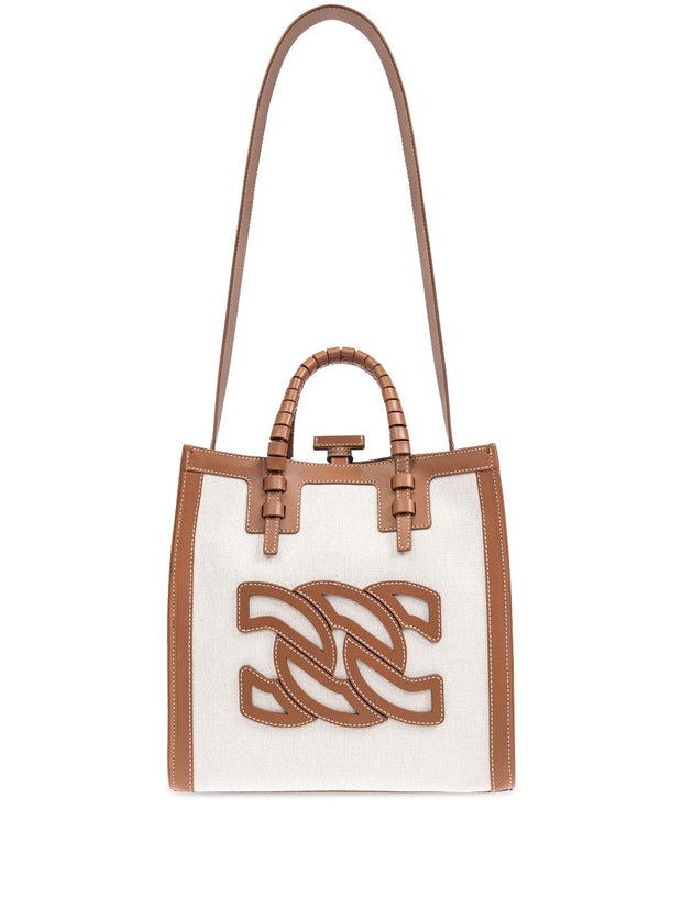 Casadei Canvas And Leather Tote Bag