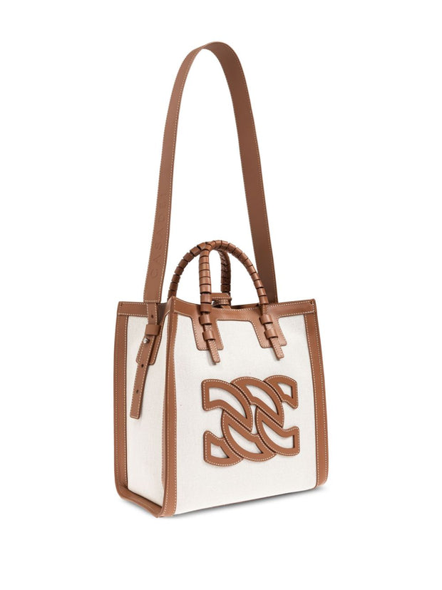 Casadei Canvas And Leather Tote Bag