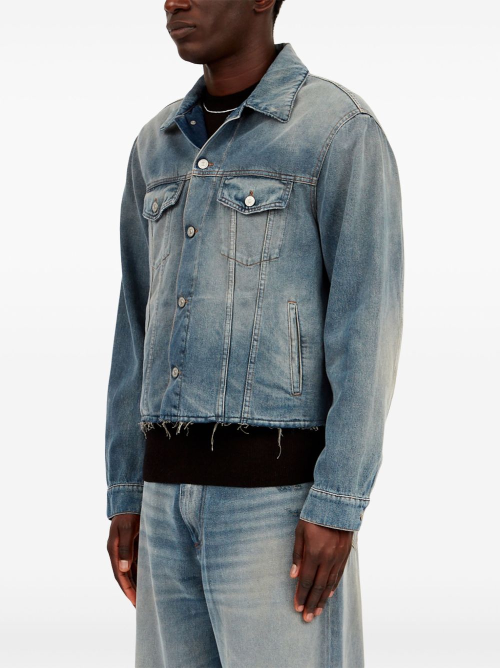 MM6 Maison Margiela Washed Denim Jacket Clear Blue