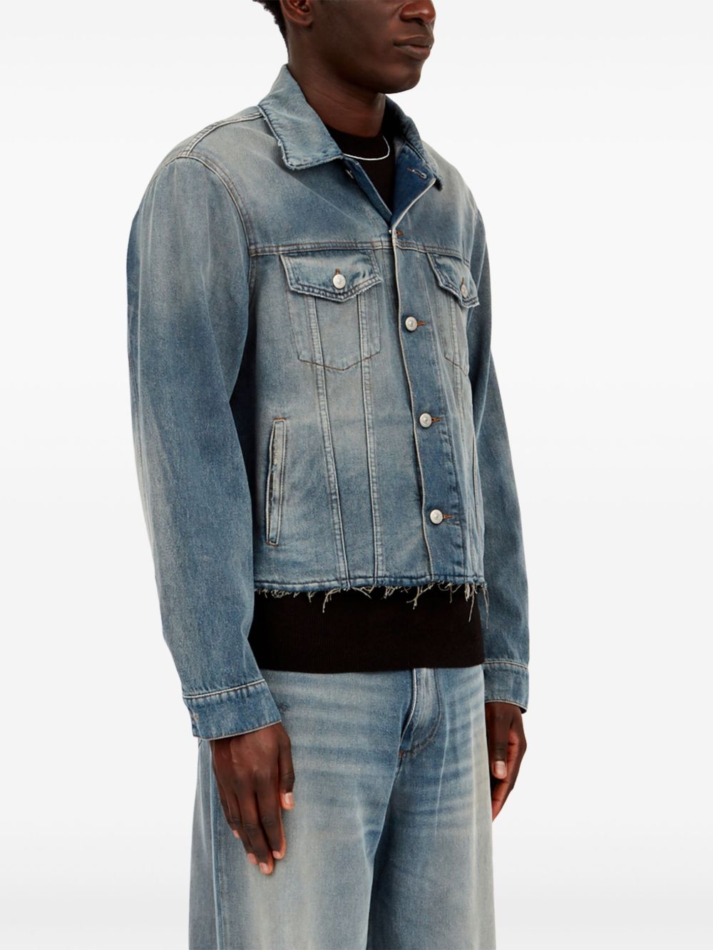 MM6 Maison Margiela Washed Denim Jacket Clear Blue