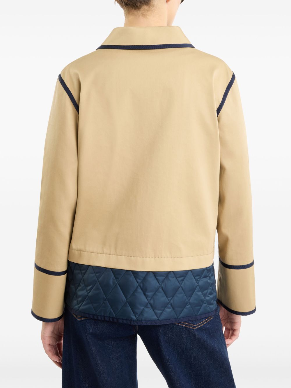 Fay Stretch Gabardine Caban Jacket - Beige