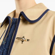 Fay Stretch Gabardine Caban Jacket - Beige